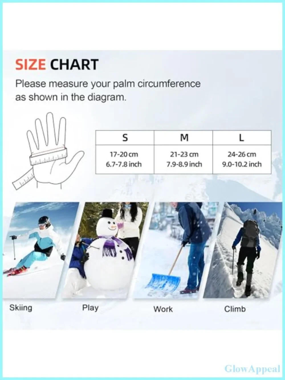 Winter Waterproof Ski Snow Warm Gloves with Touchscreen Fingers for Outdoor